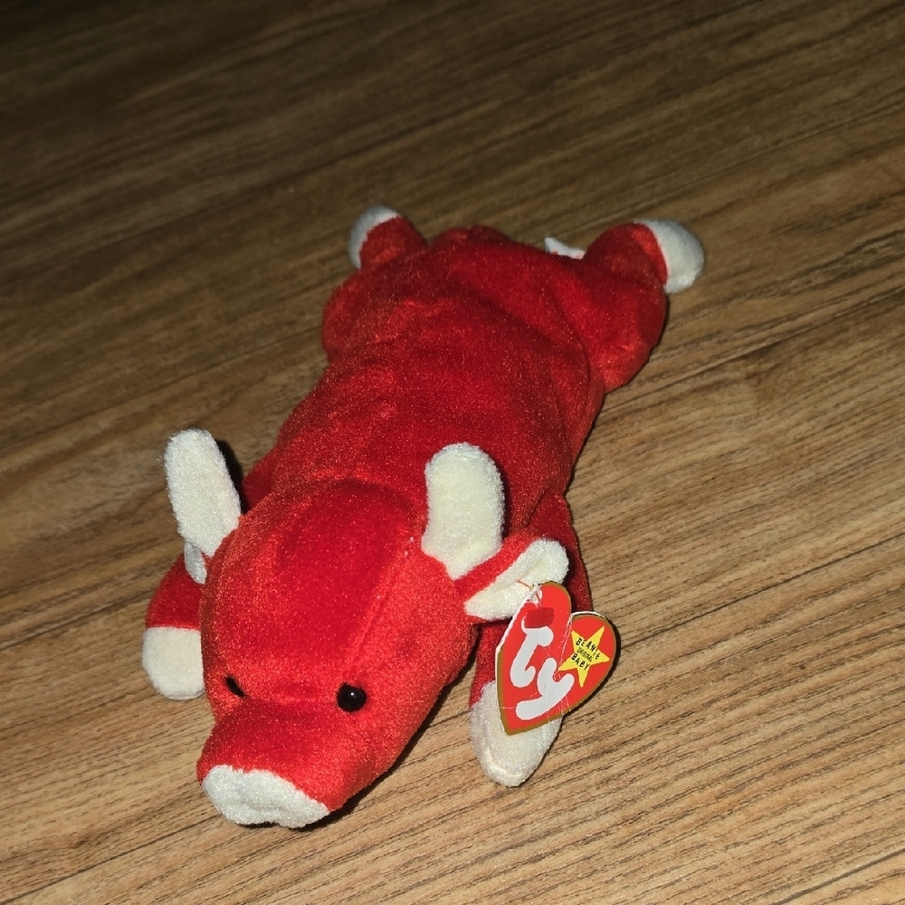 BOGO Ty Red and White Snort Bull‎ Plush